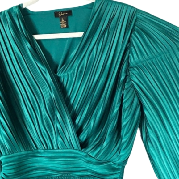Japna Womens Emerald Pleated Wrap Blouse Size L - Picture 7 of 9